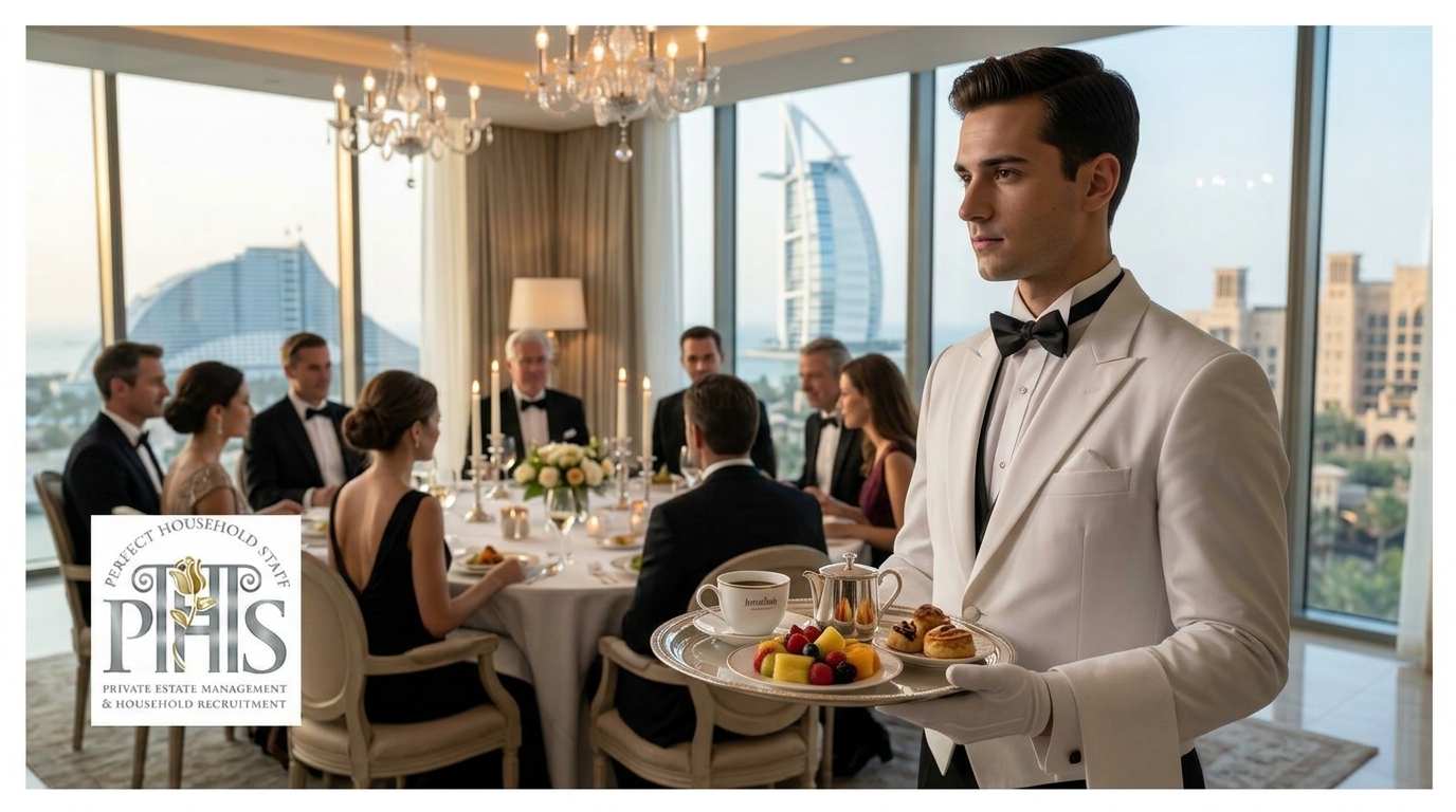 Professional butler providing attentive service in a luxury private residence – butler jobs Jumeirah 