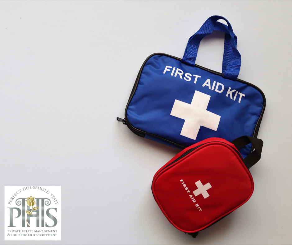 Small pouch with child medical supplies – a key part of nanny bag essentials for safety on the go.