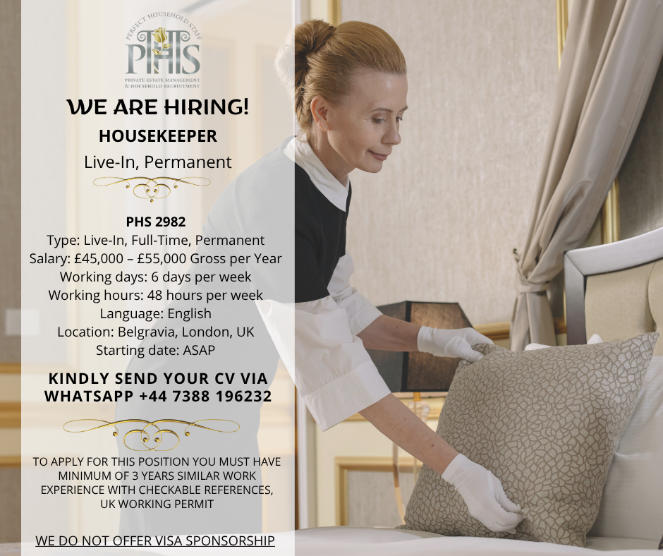 Professional housekeeper preparing for a new role, representing a new vacancy housekeeper opportunity in a private household.