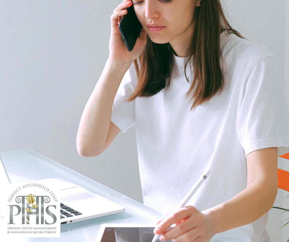 Housekeeper speaking with employer in a professional manner, demonstrating communication tips for housekeepers such as clarity and active listening.