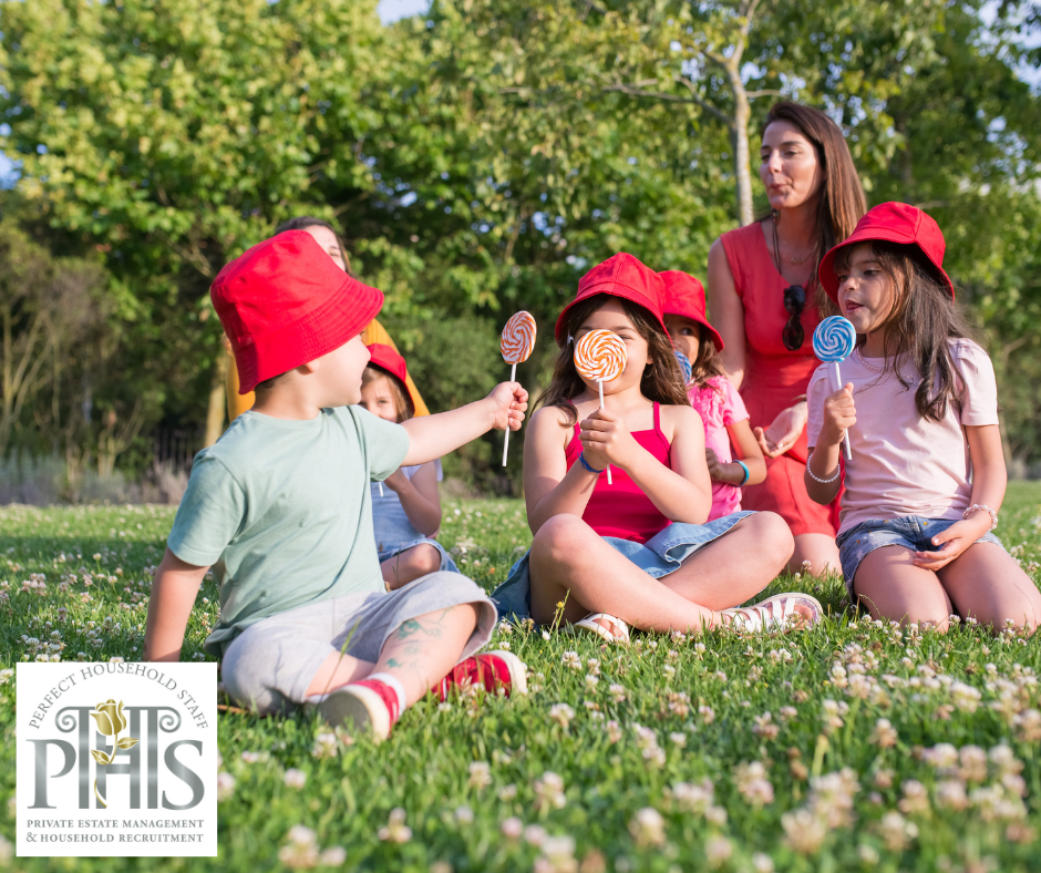 Expert holiday childcare for families - nanny caring for children.