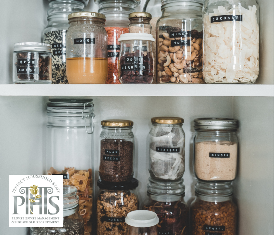 Well-organised pantry showcasing professional pantry organisation tips with clear storage containers and labelled shelves.