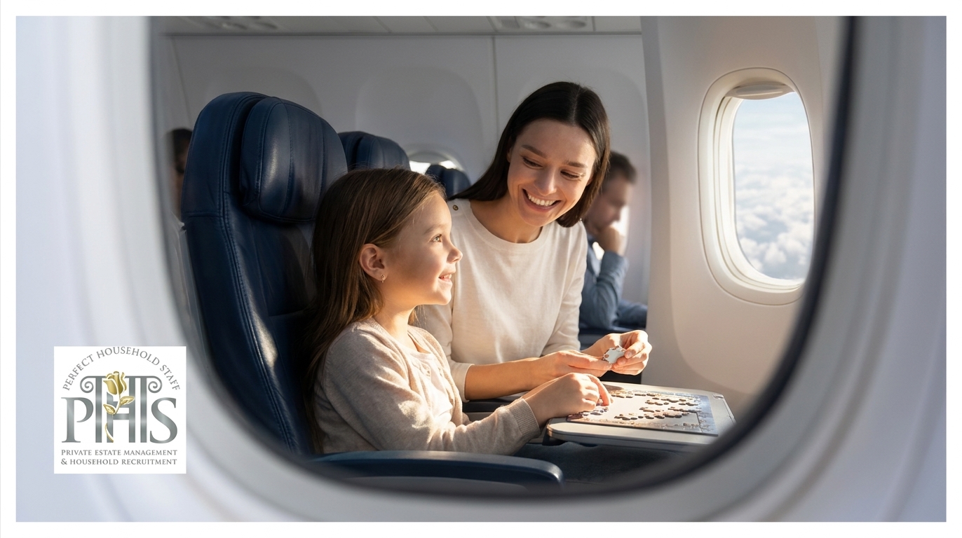 Qualified nanny playing with children during a family trip abroadfor travel nanny jobs London