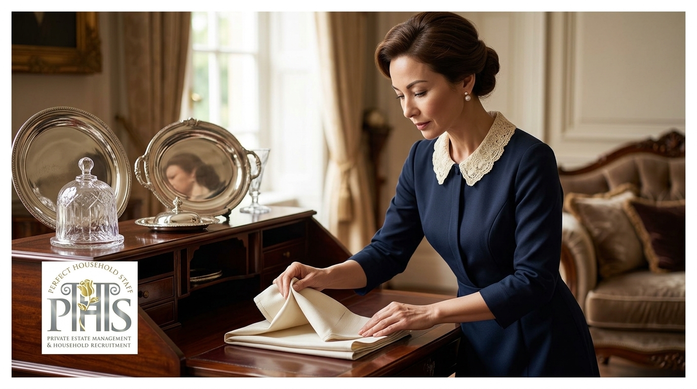 Professional housekeeper maintaining an elegant private residence for housekeeper jobs Colston Bassett